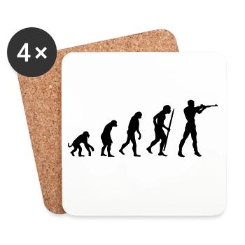 Evolution of shooting - Untersetzer (4er-Set) - Weiß - Vorne