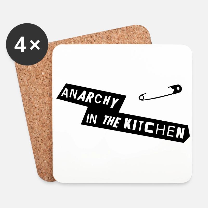 Anarchy In The Kitchen - Coasters (set of 4) - white