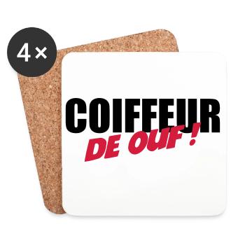 Coiffure / Coiffeur / Coiffeuse / Mode / Cheveux - Dessous de verre (lot de 4) - blanc - Devant