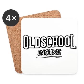 oldschool à l'intérieur de la chemise hiphop - Dessous de verre (lot de 4) - blanc - Devant