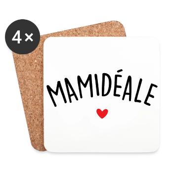 Mamidéale - Dessous de verre (lot de 4) - blanc - Devant