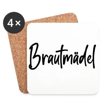 Brautmädel Junggesellinnenabschied Braut Feier - Untersetzer (4er-Set) - Weiß - Vorne