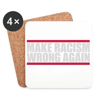 Rendre le racisme répréhensible - Dessous de verre (lot de 4) - blanc - Devant