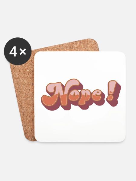 Nope - Untersetzer (4er-Set) - Weiß