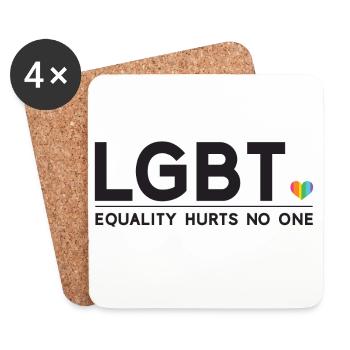 Pride Month - Gleichberechtigung tut niemandem weh - Untersetzer (4er-Set) - Weiß - Vorne