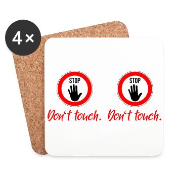 dont touch boobs - Untersetzer (4er-Set) - Weiß - Vorne