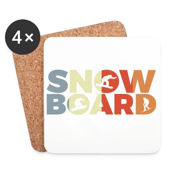Snowboard Liebhaber - Untersetzer (4er-Set) - Weiß - Vorne