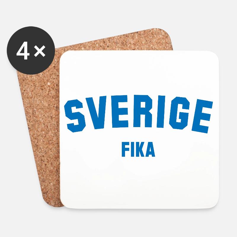 FIKA Sweden Schweden - Untersetzer (4er-Set) - Weiß