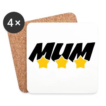 Beste Mama - Muttertag - Untersetzer (4er-Set) - Weiß - Vorne
