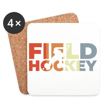 Hockey sur gazon vintage - Dessous de verre (lot de 4) - blanc - Devant