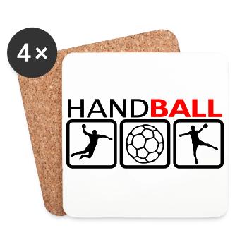 Handball - Dessous de verre (lot de 4) - blanc - Devant