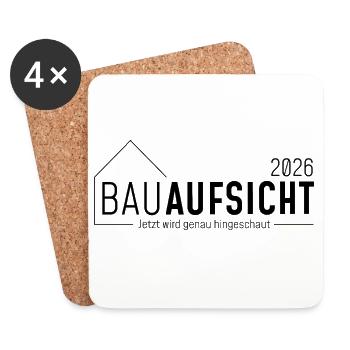 Building supervision - Now it's time to take a close look! - Coasters (set of 4) - white - Front