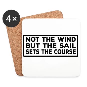 Le marin n’est pas le vent mais la voile qui fixe le cap - Dessous de verre (lot de 4) - blanc - Devant