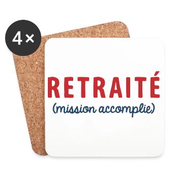 Im Ruhestand Mission erfüllt Humor Ruhestand - Untersetzer (4er-Set) - Weiß - Vorne