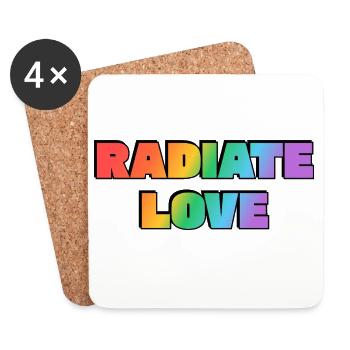 Strahlen Sie Liebe Regenbogen aus - Untersetzer (4er-Set) - Weiß - Vorne