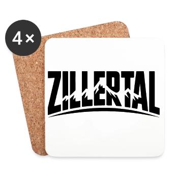 Zillertal - Souvenir Design - Coasters (set of 4) - white - Front
