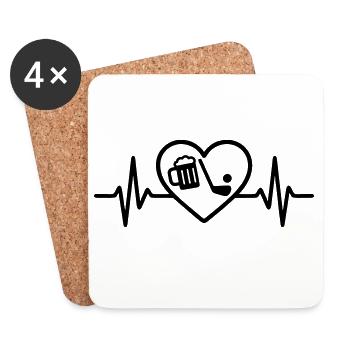 Heart Golf Beer - Coasters (set of 4) - white - Front