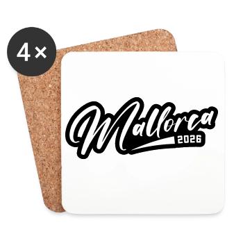 Mallorca 2026 Schriftzug - Untersetzer (4er-Set) - Weiß - Vorne