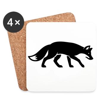 Fuchs Tier - Untersetzer (4er-Set) - Weiß - Vorne