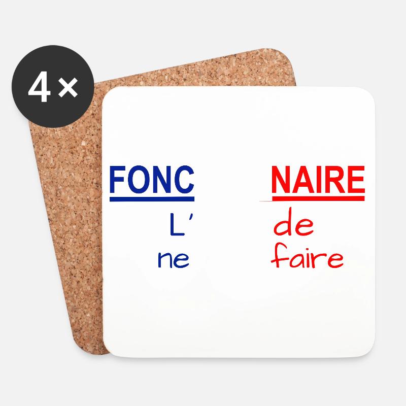 t_fonctionnaire2 - Untersetzer (4er-Set) - Weiß