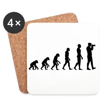 EVOLUTION: BORN TO FOTO! PHOTOGRAPHY IS A PASSION - Coasters (set of 4) - white - Front