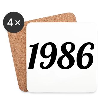 1986 - Dessous de verre (lot de 4) - blanc - Devant