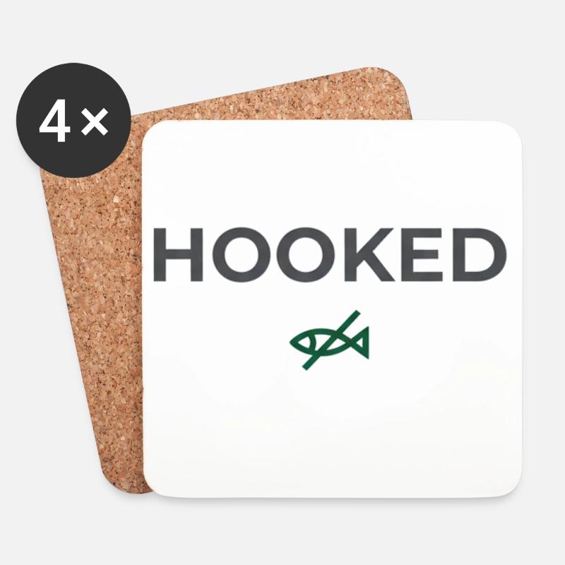 Hooked Angler Graphic Tee - Untersetzer (4er-Set) - Weiß