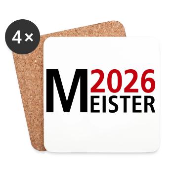 Meister 2026 Meisterschaft - Untersetzer (4er-Set) - Weiß - Vorne