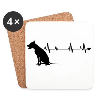 Hund - Untersetzer (4er-Set) - Weiß - Vorne