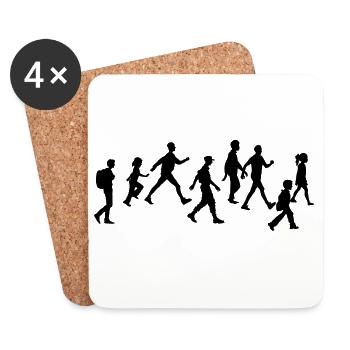 Walking Team Abenteuer - Untersetzer (4er-Set) - Weiß - Vorne