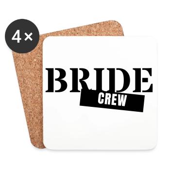 Équipe de la mariée - Équipe de la fête de garçon Filles de la fête de mariage de la mariée - Dessous de verre (lot de 4) - blanc - Devant