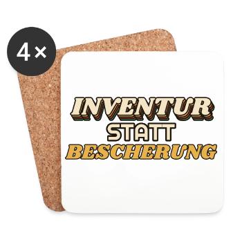 Inventur statt Bescherung - Lager Logistik - Untersetzer (4er-Set) - Weiß - Vorne