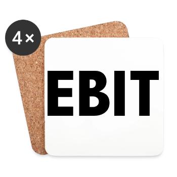 EBIT Minimalistisches Finanzen & Bürohumor Design - Untersetzer (4er-Set) - Weiß - Vorne