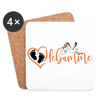 Hebamme - Untersetzer (4er-Set) - Weiß - Vorne