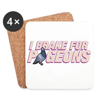 Je freine pour les pigeons - Dessous de verre (lot de 4) - blanc - Devant