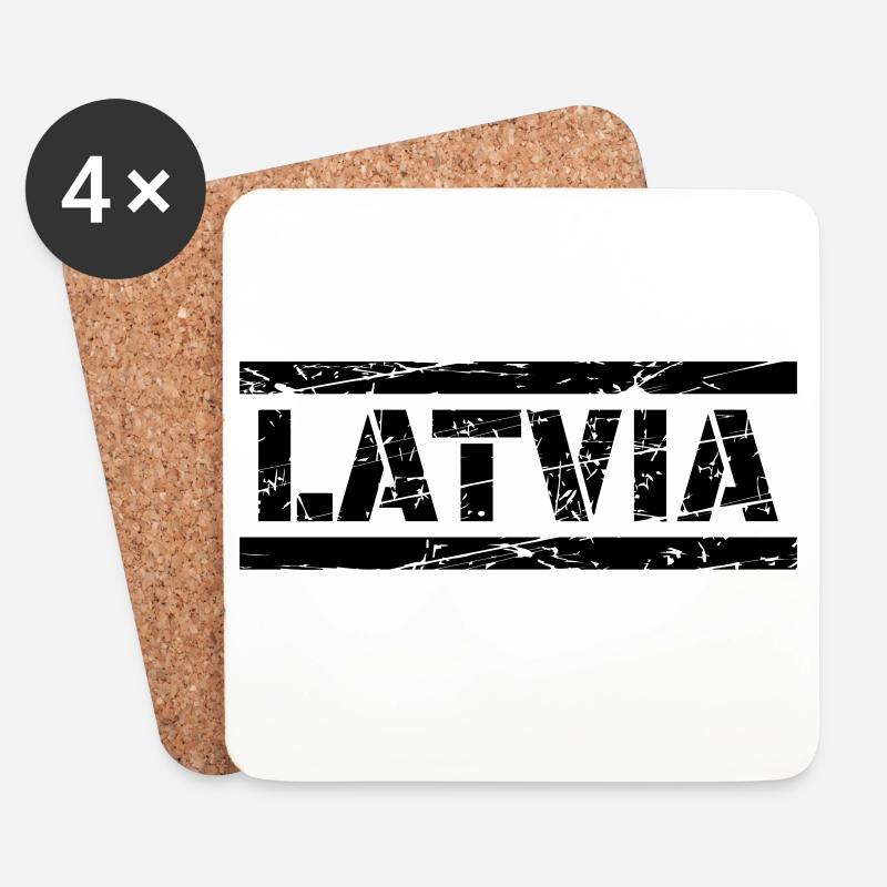Latvia - Untersetzer (4er-Set) - Weiß
