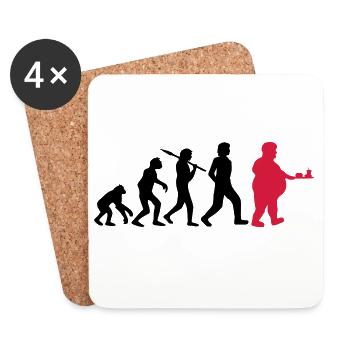 Fast Food Evolution - Coasters (set of 4) - white - Front