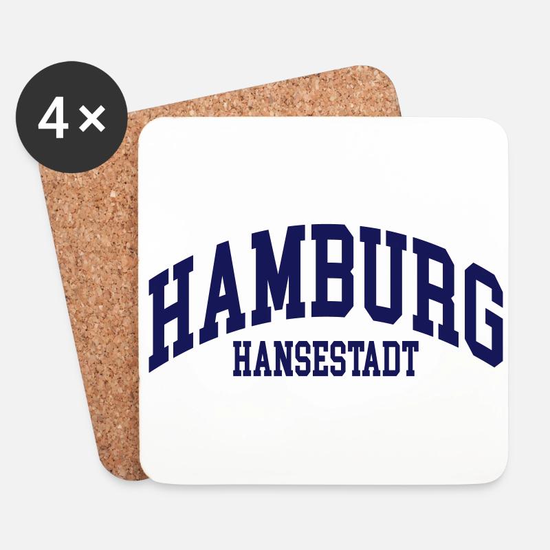Hamburg - Untersetzer (4er-Set) - Weiß