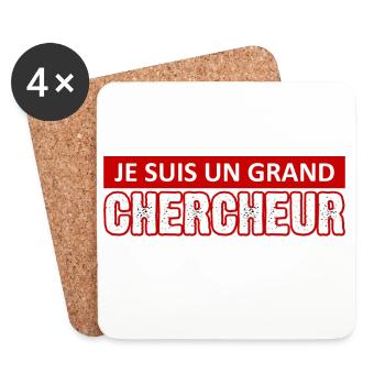 je suis un grand chercheur - Dessous de verre (lot de 4) - blanc - Devant