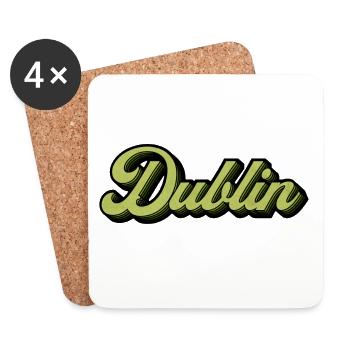 Dublin Retro Script in Lime - Untersetzer (4er-Set) - Weiß - Vorne