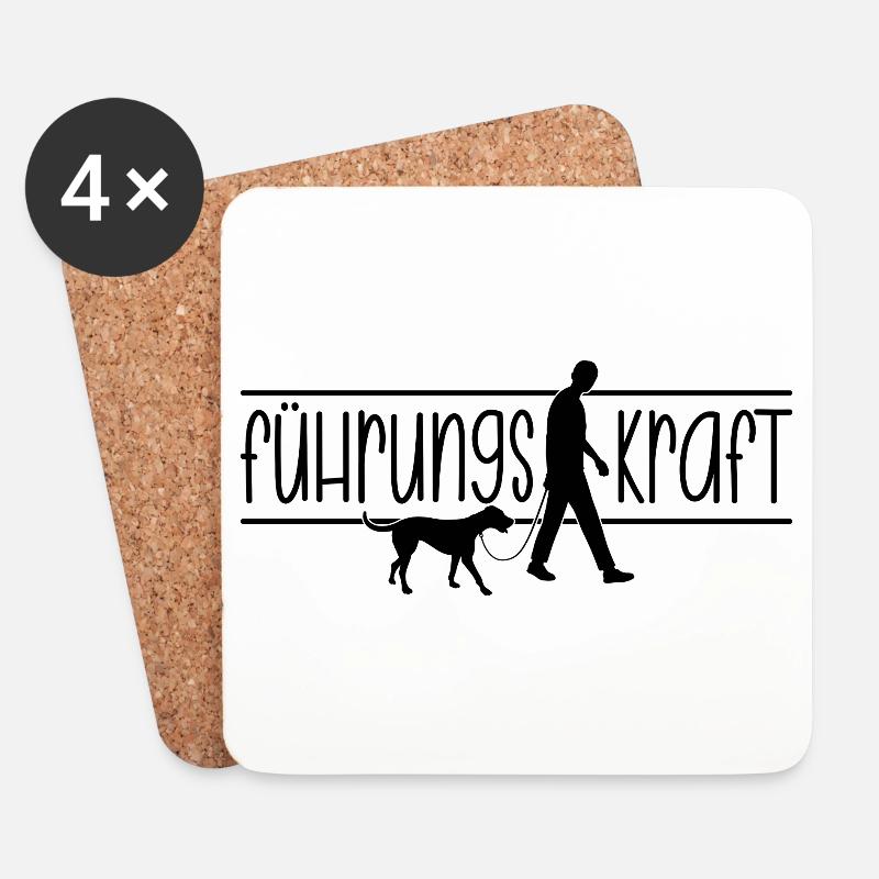 Führungskraft Mann Hund Gassi gehen Herrchen - Untersetzer (4er-Set) - Weiß