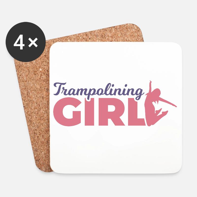 Trampolinspringer Mädchen - Untersetzer (4er-Set) - Weiß