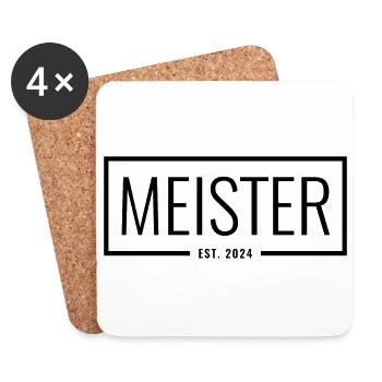 Meister Est. 2024 - Untersetzer (4er-Set) - Weiß - Vorne