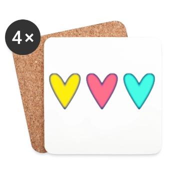 HEART. THANK YOU. MISTRESS. MASTER. THANK YOU MISTRESS. - Coasters (set of 4) - white - Front