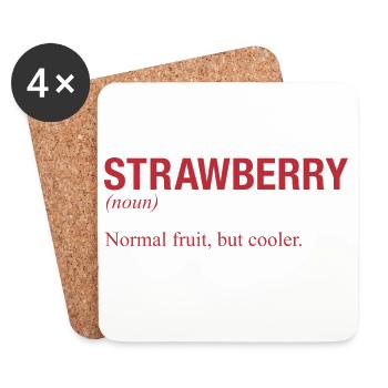 STRAWBERRY Erdbeere - Untersetzer (4er-Set) - Weiß - Vorne