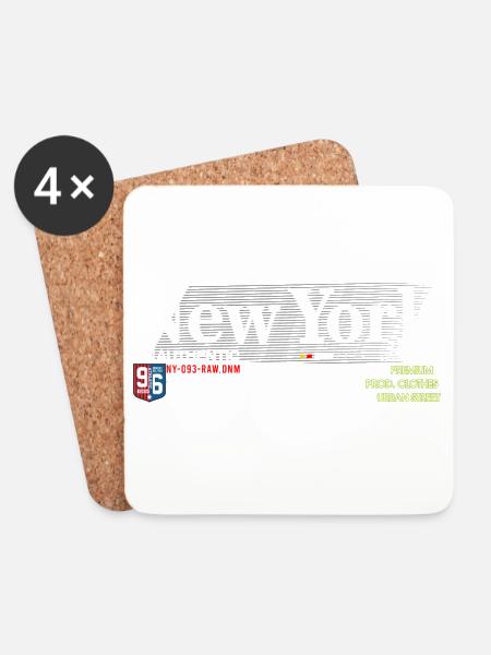 Street Style Abstrakter NYC-Druck - Untersetzer (4er-Set) - Weiß