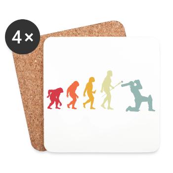 Citations amusantes sur les sports de cricket - Dessous de verre (lot de 4) - blanc - Devant