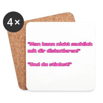 Pink Quote Dispute Charm - Coasters (set of 4) - white - Front