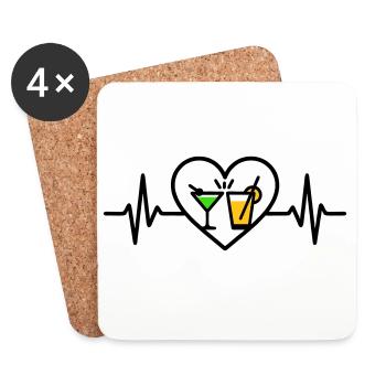 Cocktails Heart Summer Celebration Holiday - Coasters (set of 4) - white - Front