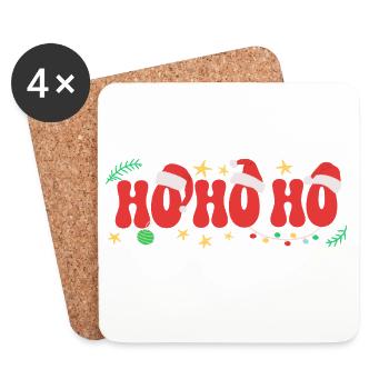 Hohoho - Santa Claus Hat - Coasters (set of 4) - white - Front